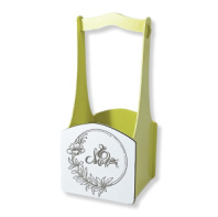 Декоративный ящик квадратный с высокой ручкой 140*125*h300 8 марта сливочно-желтый Декоративный ящик квадратный с высокой ручкой 140*125*h300 8 марта сливочно-желтый