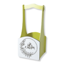 Декоративный ящик квадратный с высокой ручкой 140*125*h300 8 марта сливочно-желтый