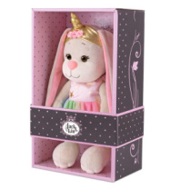 Мягкая Игрушка Jack&Lin, Зайка Лин Единорожка в Радужной Юбке, 20 см, в Коробке