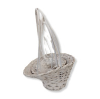 Набор корзин ива, 3 шт 39х36хH17/24хHH57. 30х28хH16/20хHH52. 22х21хH16/18хHH48 белый