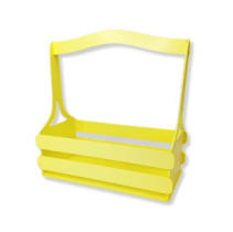 Декоративный ящик двухреечный прямоугольный 250*125 h255 Сливочно-желтый