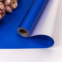 Плёнка 0,58*10м 275г двухсторонняя 60мкм Синий/Серебристый