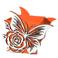 Декоративное кашпо "Бабочка" 95*100 h135 оранжевый Декоративное кашпо "Бабочка" 95*100 h135 оранжевый