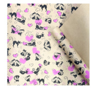 Крафт бумага Ля Мур черный/розовый на коричневом фоне 720мм/60гр/10м± 5%