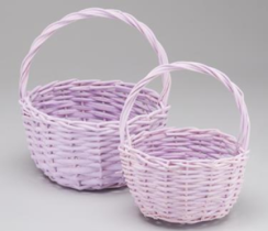 Набор корзин плетеных (ива), D24x13/26 см, D18x11/23 см, 2 шт., сиреневый