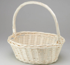 Корзина плетеная (ива): 42X33XH16/40XB32X23, 1 шт., выбеленный