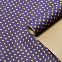 Крафт бумага "Горох тонировка" фиолетовый цв. на коричневом фоне 70 см* 8,5 ярд ± 5%