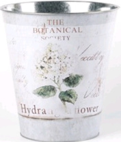 Декоративное кашпо "Цветок гортензии" D23XH26CM/B16, белый, металл Декоративное кашпо "Цветок гортензии" D23XH26CM/B16, белый, металл