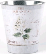 Декоративное кашпо "Цветок гортензии" D23XH26CM/B16, белый, металл