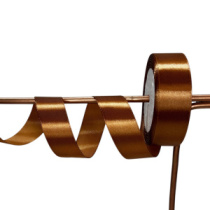 Лента атласная, 25mmx25yards, цв. бронза (136)