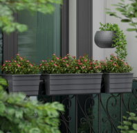 Кашпо на перила 290х290х200мм малое (графитовый) М9038 Кашпо на перила 290х290х200мм малое (графитовый) М9038
