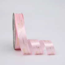 Лента атласная " Fou you" 25мм*33ярд розовый