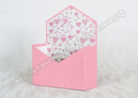 Конверт 180*240*70 из картона под композицию розовый 