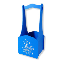 Декоративный ящик квадратный 140*125*h300 Снеговик (серебро)