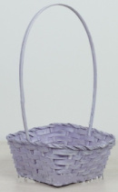 Корзина плетеная (бамбук), D21.6*21.6*10/38 см. фиолетовый