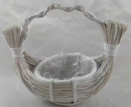 Корзина (плошка) плетеная (ива): D22XH13XHH32 BD13  длина 34см, 1 шт., белый