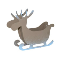 Декоративное новогоднее кашпо "Лось" кофе с молоком с напылением