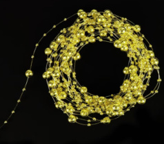 Жемчужная нить на катушке, 3+8 мм * 60 м, золото