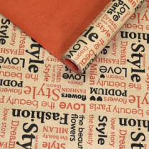 Крафт бумага "Love story"двухсторонняя красный/черный на коричневом фоне 70см/60гр/60мкр/10м± 5%