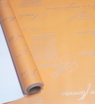 Полипленка матовая 80 мкр 60 см*8 м "Стихи" оранжевый/серебро