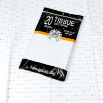 Тишью Бумага "Горошек", 20  листов в упаковке, 20 грамм, 50cmx70cm, цв. серебро на белом