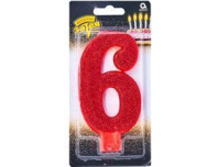 Свеча цифра Гигант глиттер №6 13см/А ЕУТ Свеча цифра Гигант глиттер №6 13см/А ЕУТ