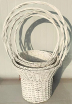 Н-р корзин плетеных (ива): D79xH54xHH120 BD40, D60xH51 BD33, D52xH49 BD27, D43xH47 BD23,4 шт.,белый