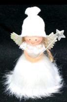 Новогоднее декоративное изделие Фея 11 см белый