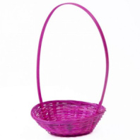 Корзина плетеная (бамбук), D19xH5*Н32 розовая Корзина плетеная (бамбук), D19xH5*Н32 розовая