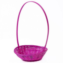 Корзина плетеная (бамбук), D19xH5*Н32 розовая 