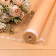 Плёнка 59см 800г матовая с двойной белой полосой 55мкм оранжево-желтый 