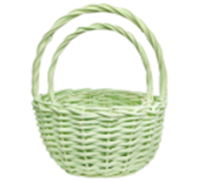 Набор корзин из ивы, 2 шт, круг, 24*13/26см; 18*11/23см, мятный