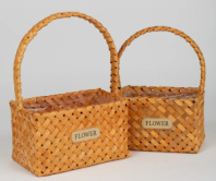 Набор корзин плетеных (секвойя), 23х14,5хН13,5/31 см, 20х11,5хН13/28 см, 2 шт., натуральный