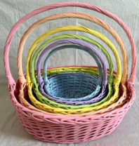 Набор корзин плетеных (ива), 68*56*22*61CM, 59*50*20*53CM,51*44*18*47CM, 44*38*16*42CM, 37*32*14*37C