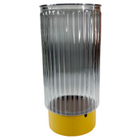 Акриловая ваза для цветов, ребристая с пласт. основанием, диам.12cm, высота 24cm, цв. Чёрный