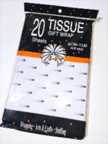 Тишью Бумага "Горошек", 20  листов в упаковке, 20 грамм, 50cmx70cm, цв. черный на белом 