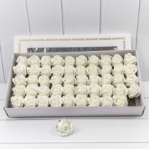 Декоративный цветок-мыло "Роза" класс А Белый 5,5*4 50шт. 1/20