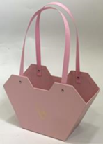 Коробка под цветы трапеция "С любовью" 23x9x15 см, светло-розовый