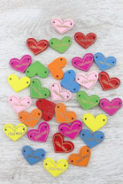 Бирки из фанеры Hand made 29*23 мм "Сердце" (30шт) SF-2219, ассорти