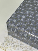 Пленка прозрачная с рисунком "Елочки"НГ золотая 40мкм/68см/200гр ± 5%