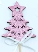 Фигурка декоративная Ель с глиттером на палочке 34,5х6,3х7,5 см см розовый Фигурка декоративная Ель с глиттером на палочке 34,5х6,3х7,5 см см розовый