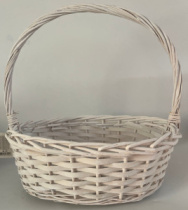 Корзина плетеная (ива) 38*27*14H*37НН, 1 шт., белый