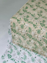 Пленка прозрачная с рисунком "Елочки"НГ зеленая 40мкм/68см/200гр ± 5%