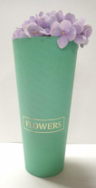 Конус под цветы 10*14*30 с тиснением "Flowers" морская волна
