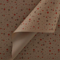 Крафт бумага "Конфетти" красный/кофейный цв. на коричневом фоне 720мм/60гр/10м± 5%