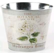 Декоративное кашпо "Цветок гортензии" D20.7XH16,5CM/B14.5, белый, металл