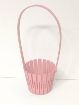 Декоративная корзинка из фанеры 125*h345 лососевая Декоративная корзинка из фанеры 125*h345 лососевая