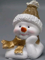 Фигурка декоративная из полирезины Снеговик-улыбка 4,5х4,5х6,5 см 