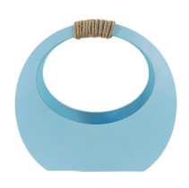 Кашпо сумка круглая большая 350*320*150 голубой