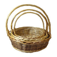 Корзины из ивы 47*39*13,5*43, 40*34*12*37, 36*30,5*11*33, 3шт, овал, натуральный/корчневый